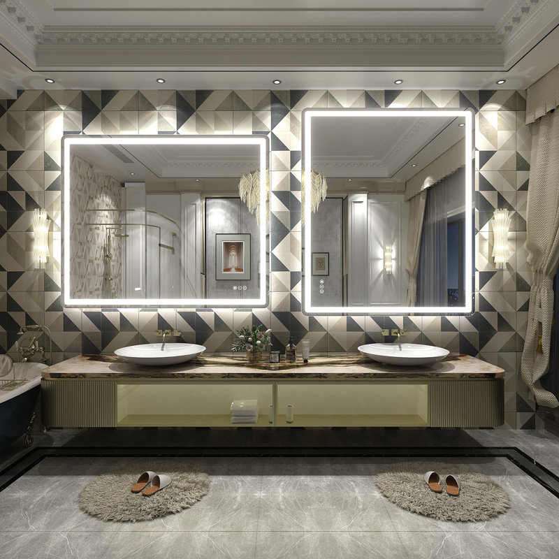 Aevar UL Certified Front & Back LED Anti-Fog Tempered Glass Bathroom/Vanity Mirror with 3-Year Warranty, 48" x 40"
