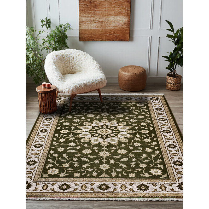 Tapis marocain beige en coton et polyester à imprimé numérique Albasa Collection, Rectangle 4 pi x 6 pi 7 po