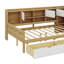 Lit de jour en L en bois avec sept armoires de rangement et deux tiroirs, un lit polyvalent avec une table d'étude intégrée-2083457573-2083457572