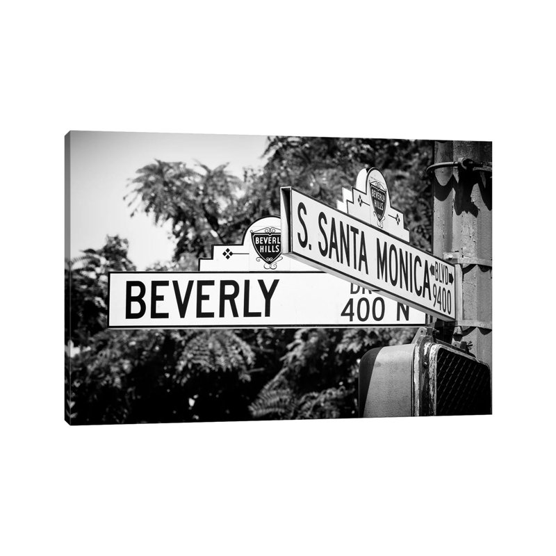 Black California Series - L.A Street Signs - Wrapped Canvas Print, 101.6 cm H x 66.04 cm W x 3.175 cm D