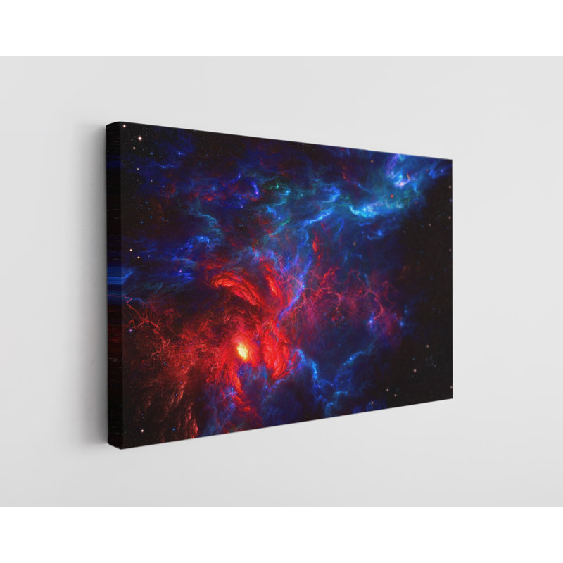 Galaxie, nébuleuse rouge, étoile de l'espace, impression sur toile, H 24 po x l 36 po x P 1 po