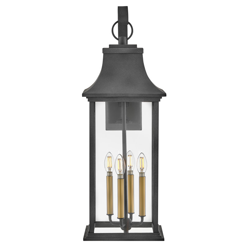 Adair 4-Light Outdoor Wall Mount Coach Lantern w/ LEDs Included - Aged Zinc