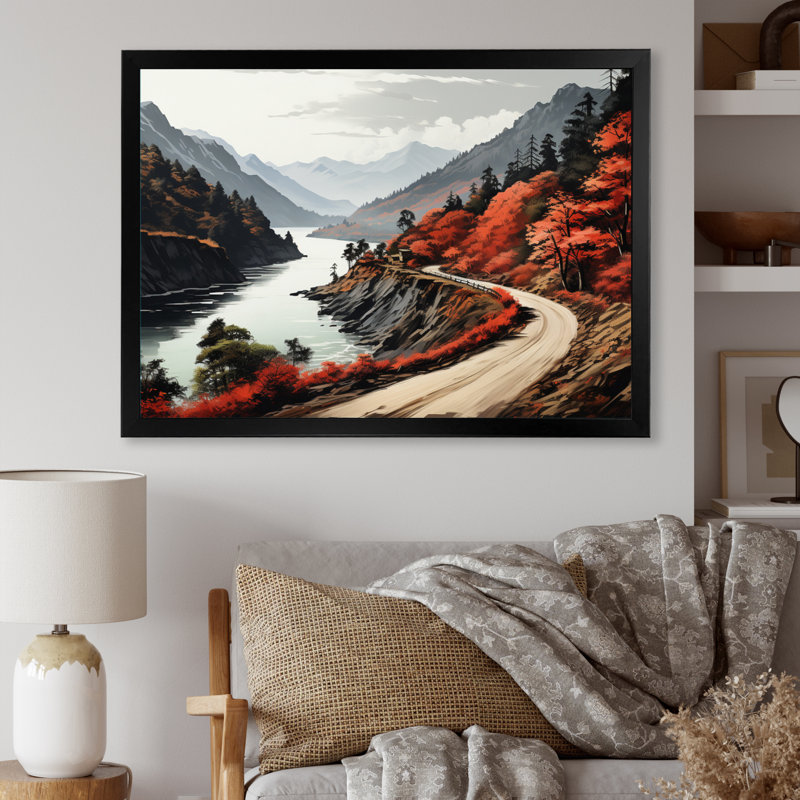 Endless River Journey Through Mountain II, Cadre simple noir, H 24 po x l 32 po x P 1 po