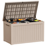 230 Gallon Resin Deck Box, Large Indoor And Outdoor Storage Box