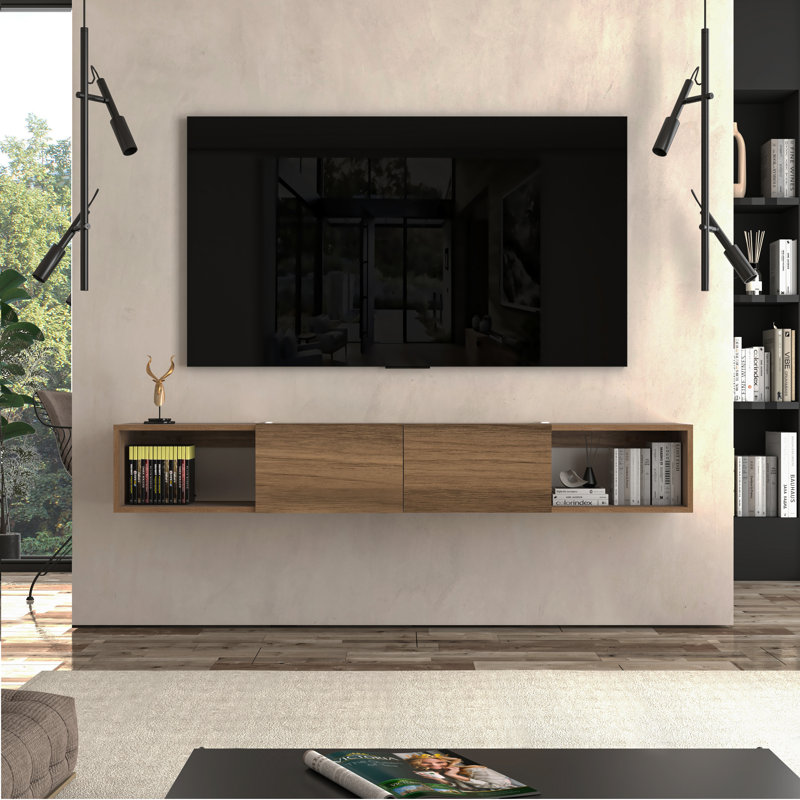 Multi Design Floating Tv Stand, Brown