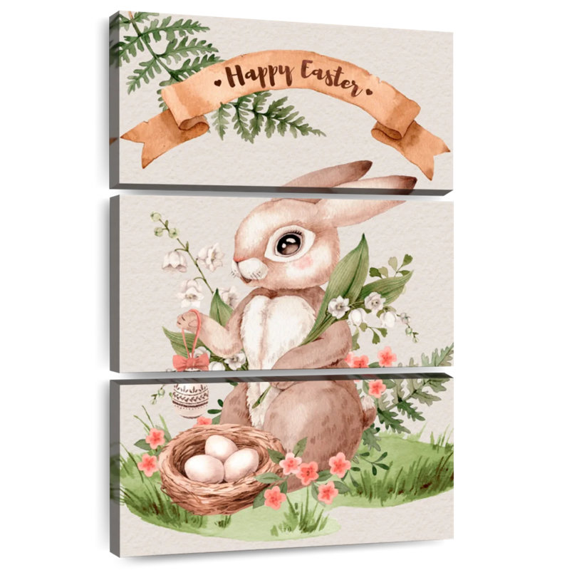 Lelend Easter Bunny Greetings, 38" H x 24" W