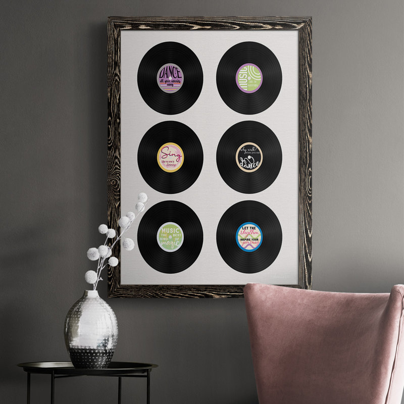 Impression sur toile encadrée de vinyle, H 37,5 po x l 27,5 po x P 1 po, Noir
