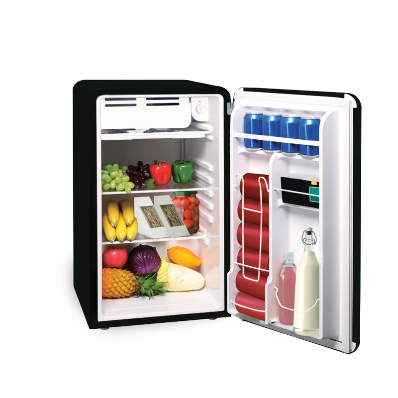 Frigidaire 3.2 cu. ft. Retro Compact Fridge with Chiller, Compact Refrigerator for Office, Dorm, Black