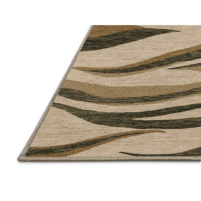 Tapis brun lavable à la machine, Carré 6 pi