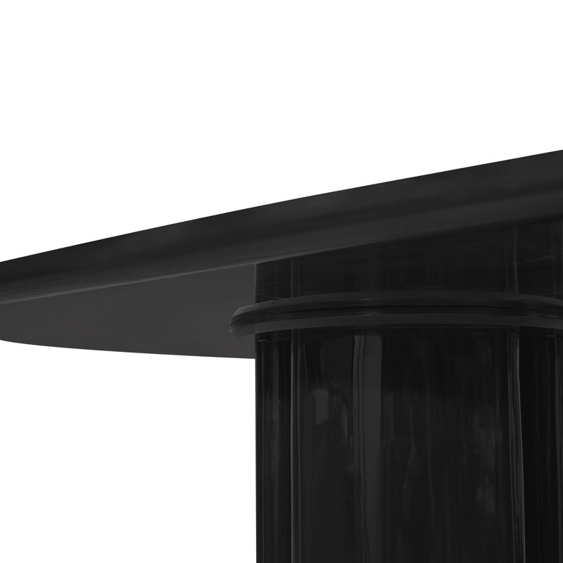 Chuy Lacquer Oval Dining Table, Black