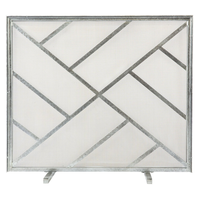 Amsterdam Steel Fireplace Screen, Royal Silver