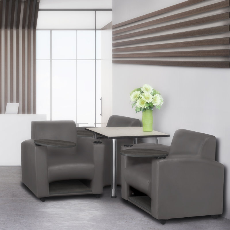 Chaise de réception l 31 po Naszire, Gris