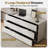Recruls 97.6’‘ Extendable Home Office Dresser Desk L-Shaped Computer Desk with Storage Drawers-2043920936