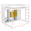 Structure de lit mezzanine moderne en bois massif avec échelle, tablettes et garde-robe-102058041