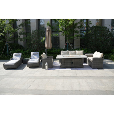 Alseepa 8 - Person Patio Conversation Set with Cushions
