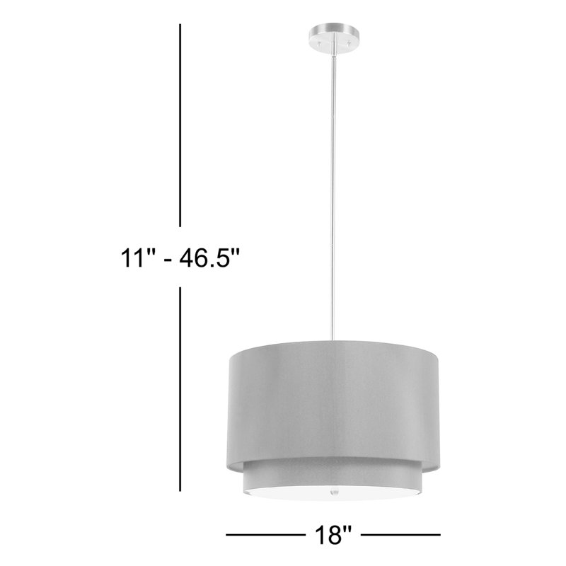 Luminaire suspendu cylindrique de conception unique à 3 lumières Khyrie, Noir