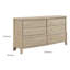 Grande commode Hadly, 6 tiroirs avec boutons en nickel satiné, beige
