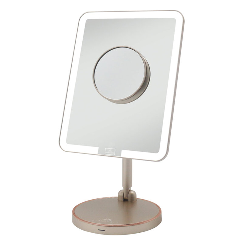Royale Petit Makeup Mirror with Qi Wireless Charging Pad and Micro USB Cable LED light Strip