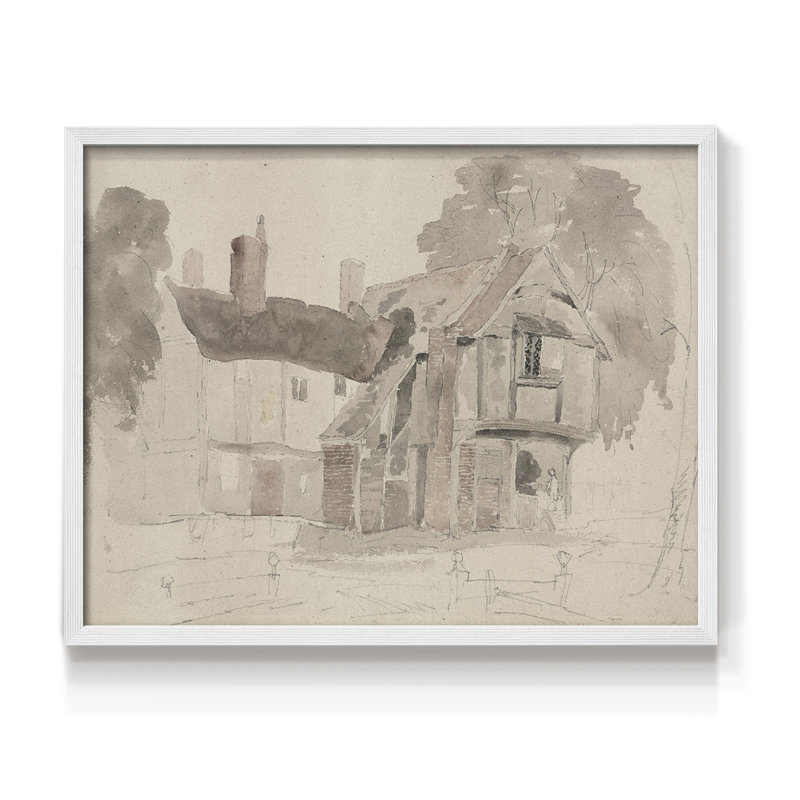 Croquis rétro - reproduction encadrée, H 16 po x l 20 po, Blanc
