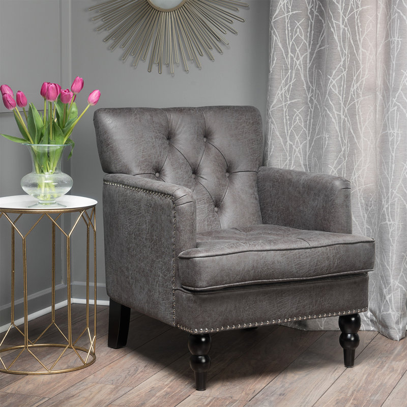 Chaise avec accoudoirs, fauteuil d'appoint, fauteuil de lecture et fauteuil, Microfibre ardoise / microsuède