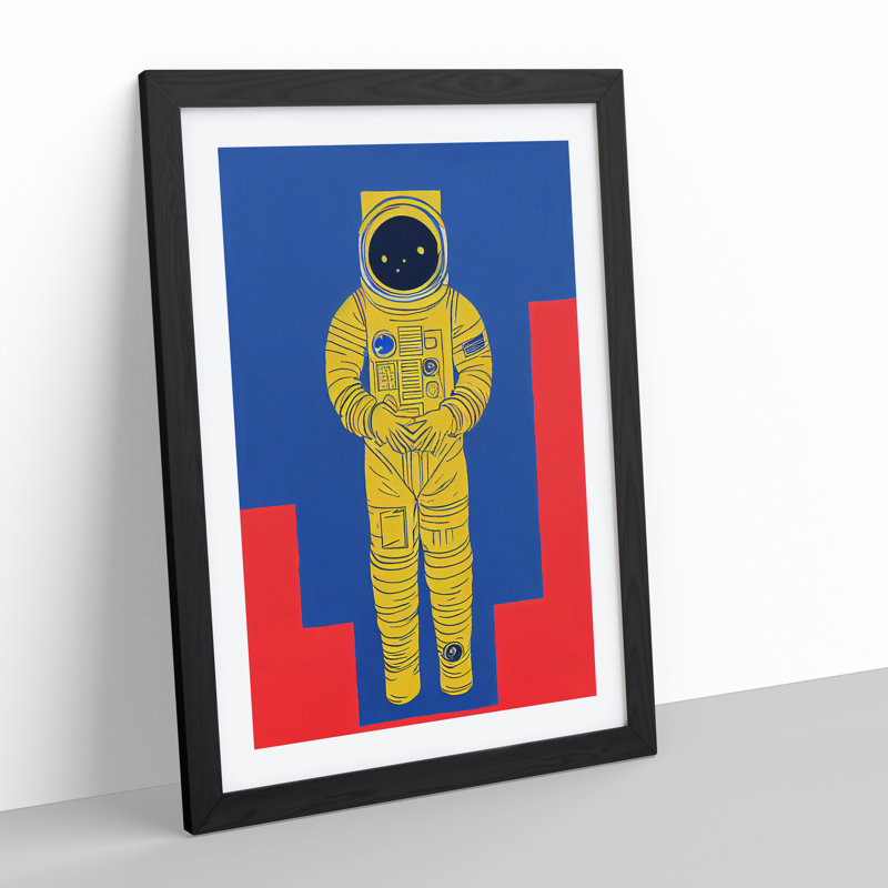 XV1022-874X Astronaut Pop Art No.4 - Single Picture Frame Print, 66cm H x 48cm W x 2cm D, Black Framed Paper
