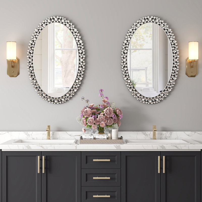 Mulock Luxury 35.4"H Oval Decorative Wall Mirror