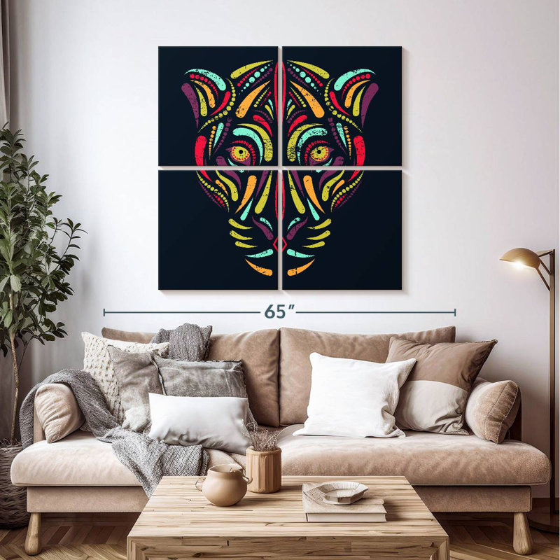 «Brampt Jaguar Face Abstract», H 45 po x l 45 po
