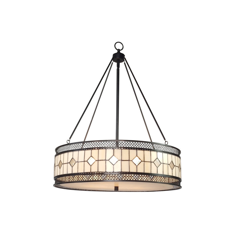 Stroude 3 - Light Black/Cream Drum Pendant