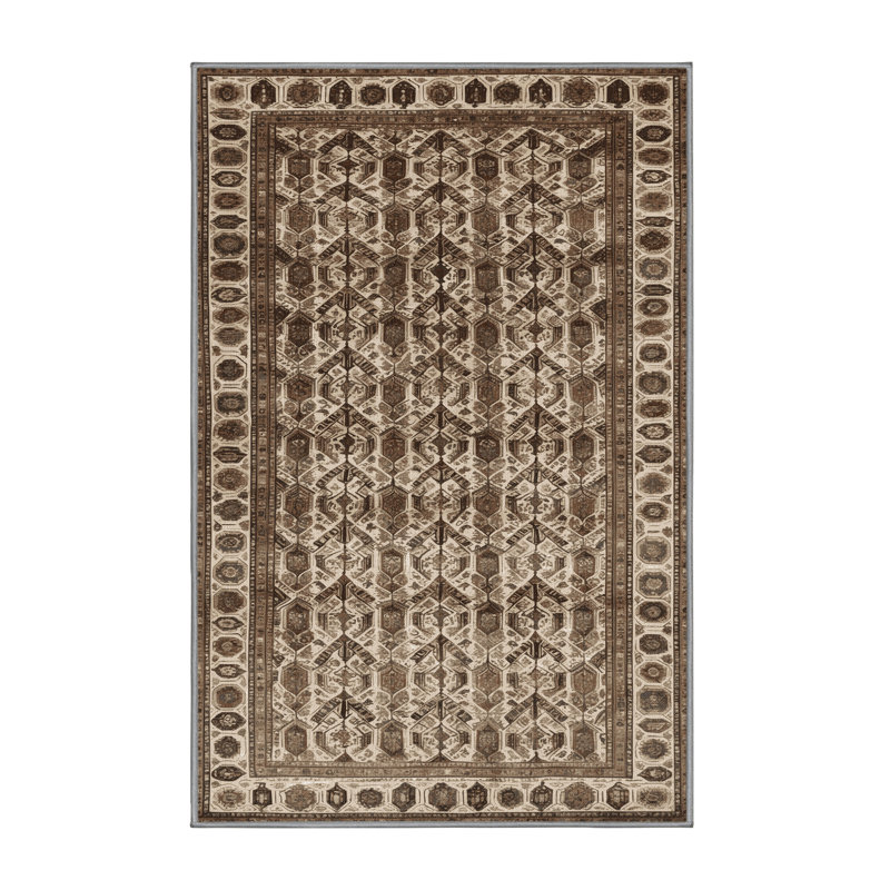 Tapis persan gris lavable à la machine, Rectangle 2 pi x 3 pi