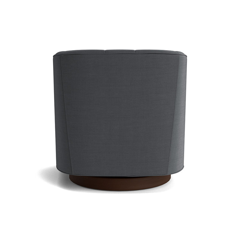 Cooper Upholstered Swivel Barrel Chair, Performance Linen - Charcoal, Sienna