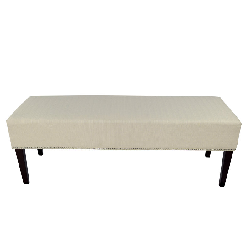 Everlee Polyester Upholstered Bench, Beige