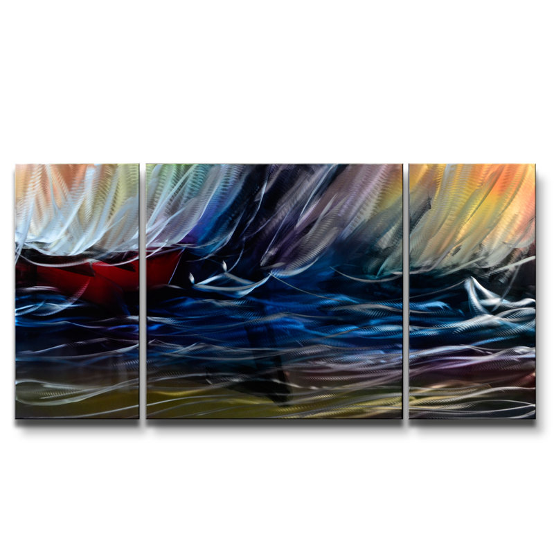 Hazy Dream 3-Piece Handcrafted Abstract Metal Wall Art