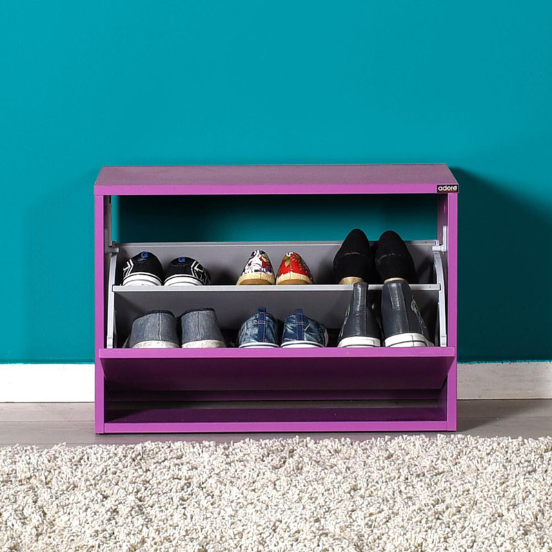Baneen 8 Pair Shoe Storage Cabinet, Purple