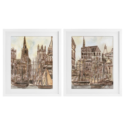 Salted Remnants Pier 2pc Framed Print Under Glass Set, design by Melissa Wang