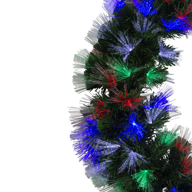 24" Multi-Function Colouring Changing Fibre Optic Artificial Pine Christmas Wreath