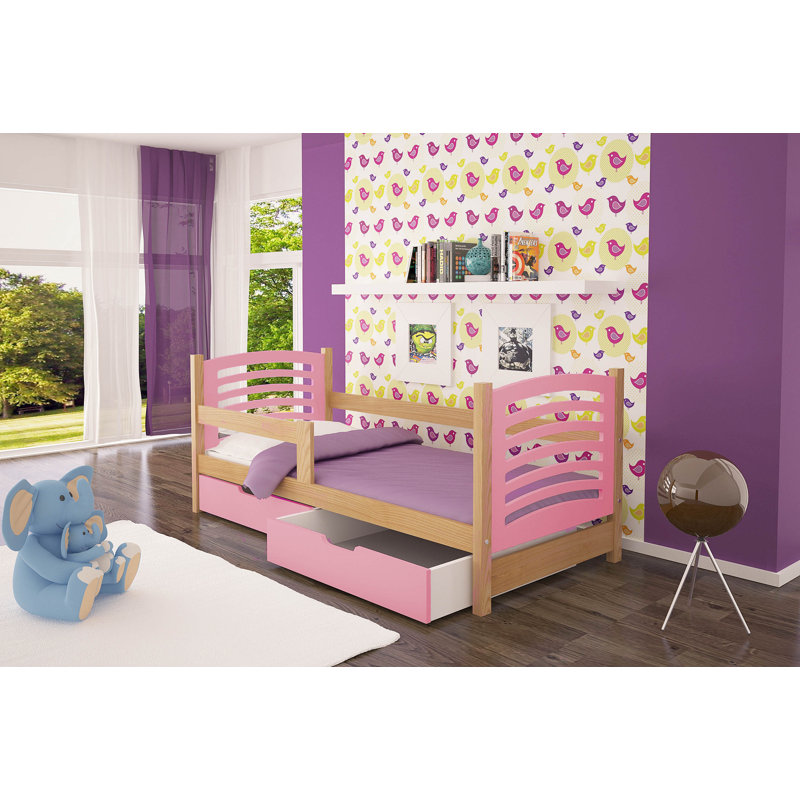 Griff European Toddler (80 X 180cm) Bed and Mattress by Harriet Bee, Pink