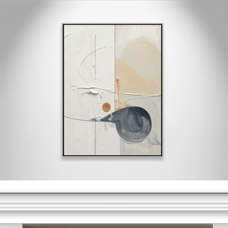 «Plastering III» par Alonza Saunders, Toile avec cadre, Flottant argent, L 31,5 po x H 41,5 po