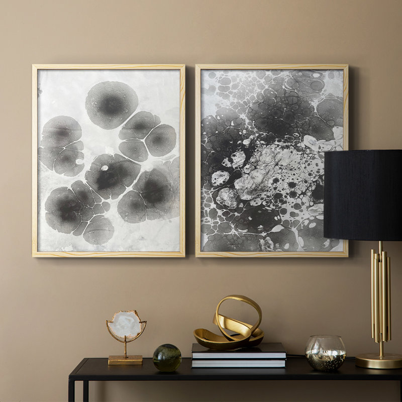Impression encadrée Marble V-Premium - prête à être accrochée - aucun clou requis - aucun clou requis, Bois naturel