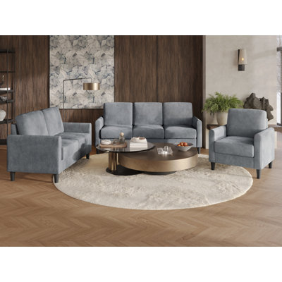 Goliad 3-Piece Velvet Living Room Set