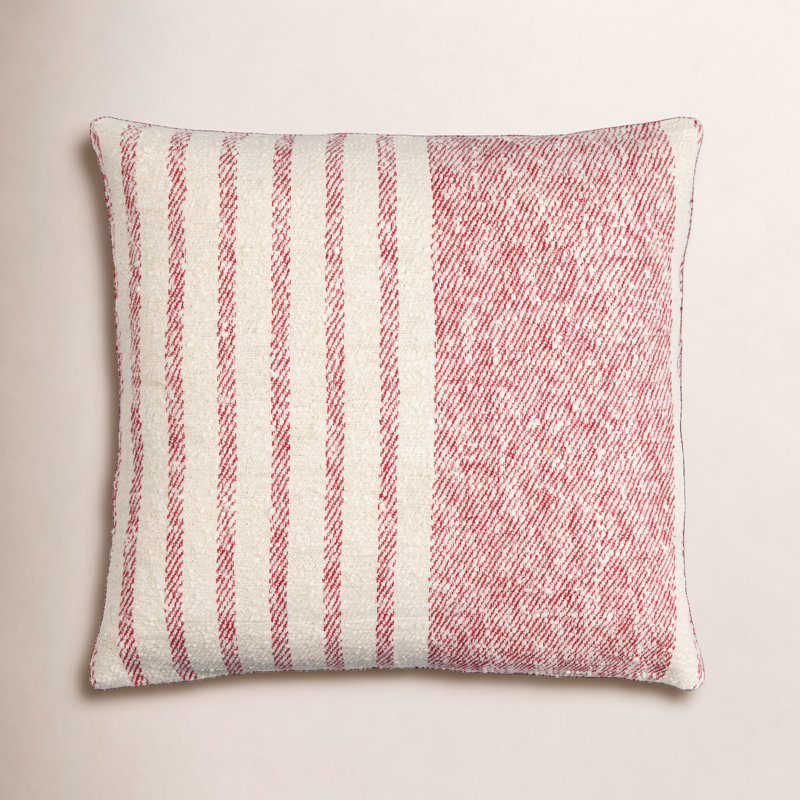 Coussin en coton Weldon, 20 po x 20 po, Rouge, Duvet