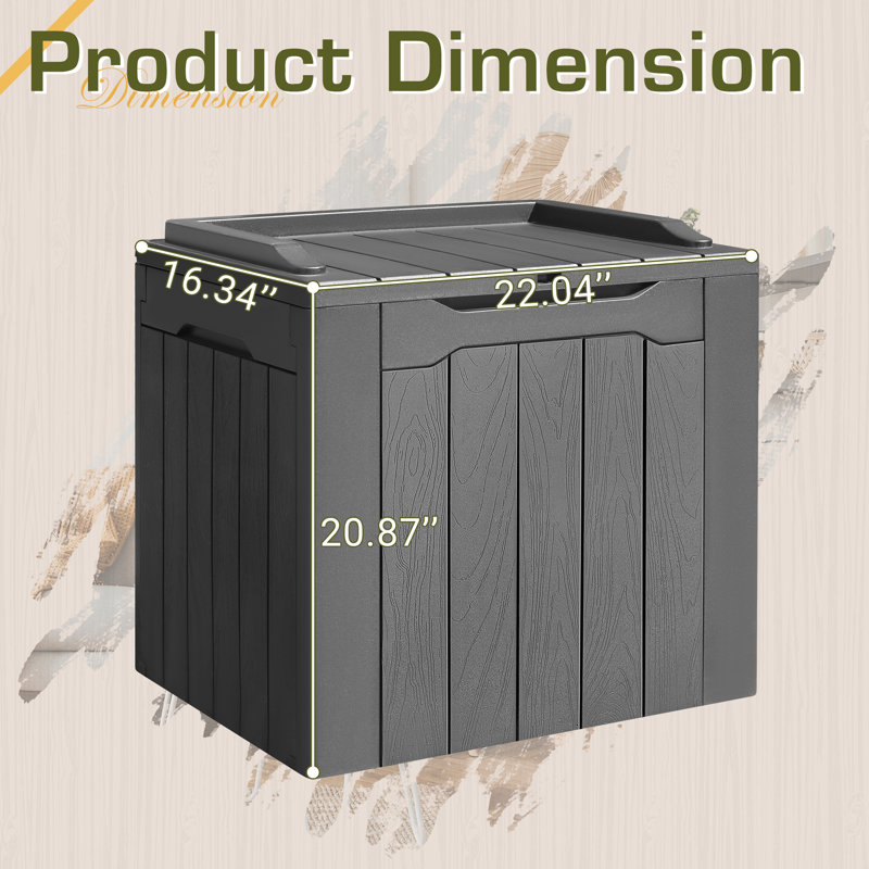 30 Gallon Waterproof & UV Resistant Lockable Deck Box ( Set Of 4 ), Gray