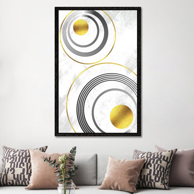 Geometric Art No. 7 Gold 1 Piece Wall Art on Canvas