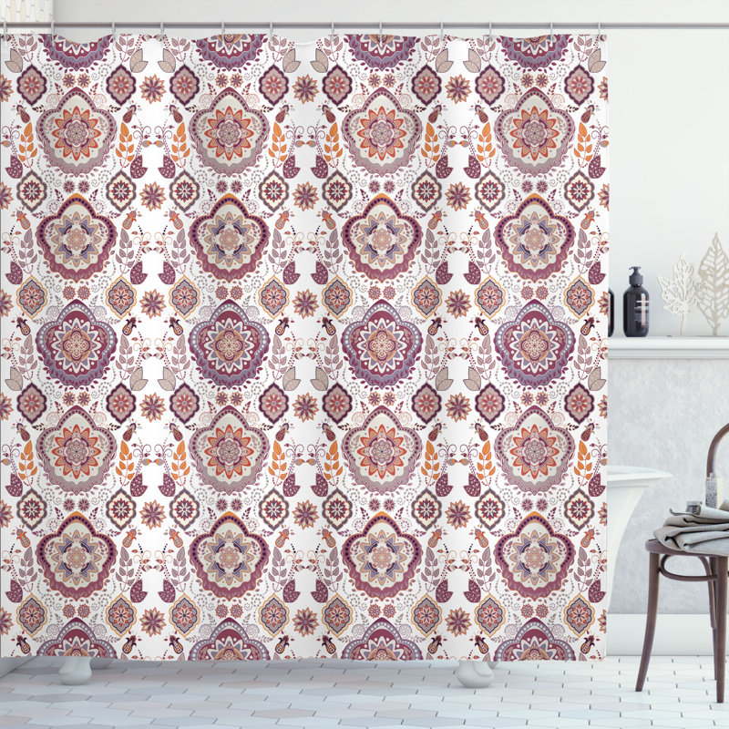 Shower Curtain with Hooks Included, 69" H x 105" W