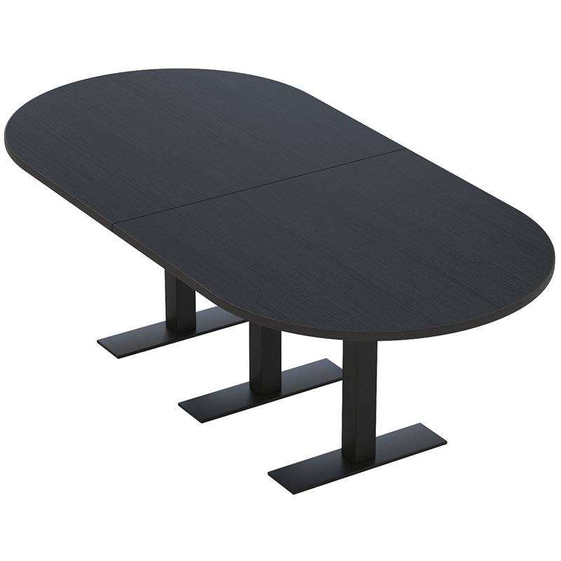 Table de conférence Parinka, L 96 po x l 48 po, Cyprès noir, Noir mat