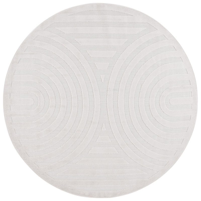 Kristain Performance Geometric Rug, Round 6'7"