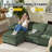 107.8'' Modular Sectional Sofa For Living Room, Cloud Couch Sectional With USB, Movable Ottoman-2138206591