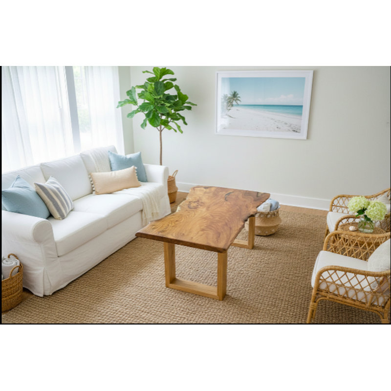 Table basse personnalisable en bois franc de châtaignier anglais, 28", 54", Chestnut Wood Square - 16"