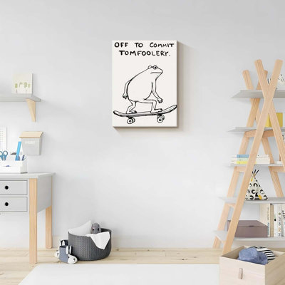 Funny Frog Wall Art Funky Skateboard Frog Prints for Wall Decor 30x40cm