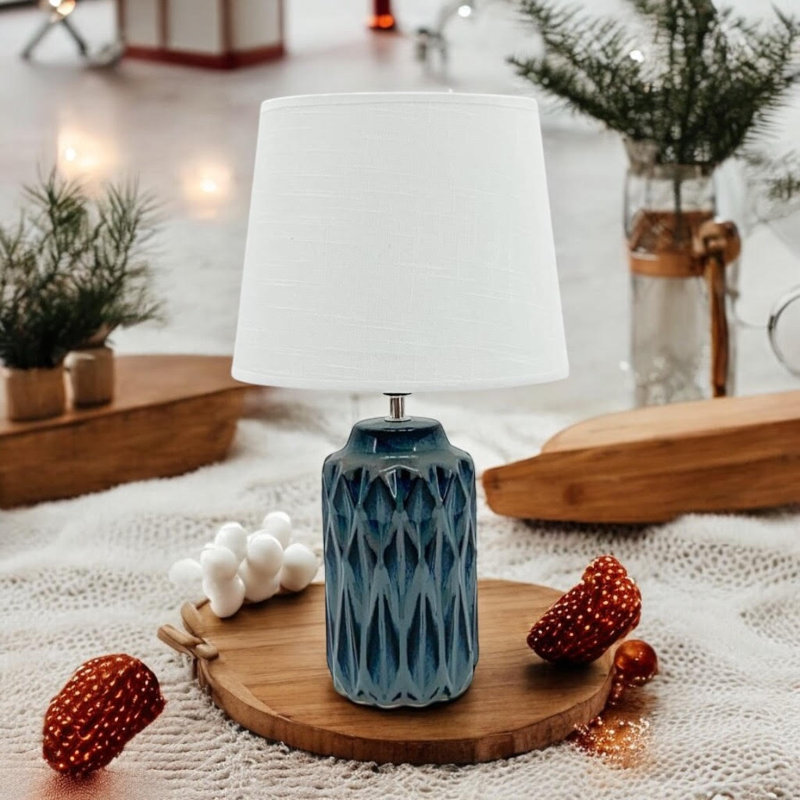 Modern Eads & Ealey Ceramic Table Lamp – Stylish & Sophisticated Handcrafted Accent Lighting for Bedside, Living Room or Office