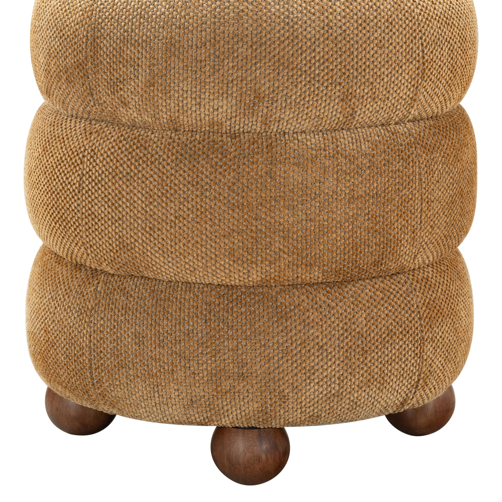 Vincente 17" Ottoman, Walnut, Mustard Chenille